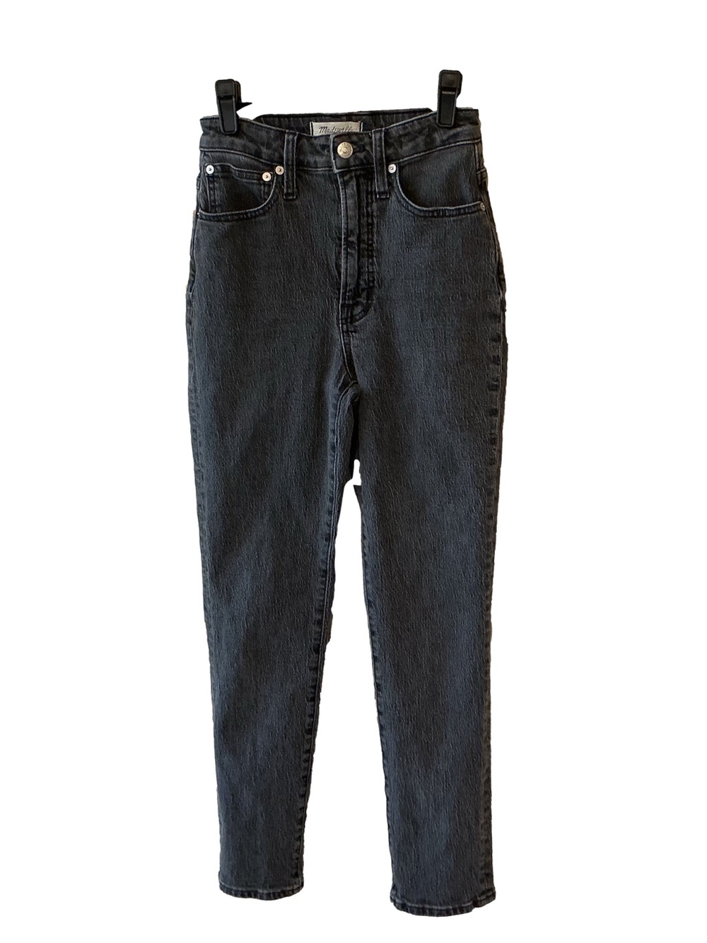 Madewell Curvy Perfect Vintage Straight Jeans Stretch 24/00/XXS Washed Black